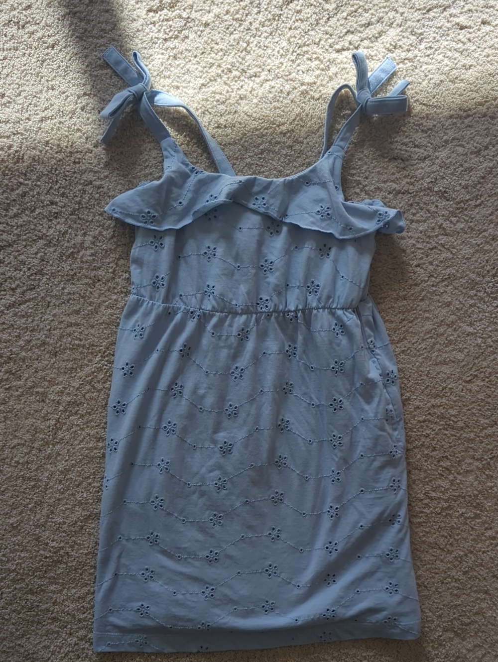 Cat & Jack Light Blue Eyelet Ruffle Sundress